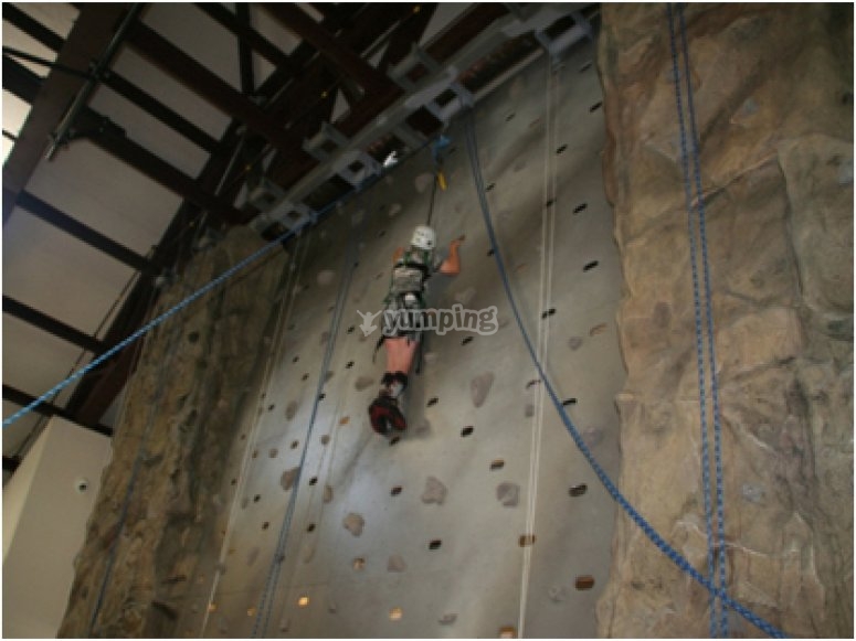 On a climbing wall On a climbing wall